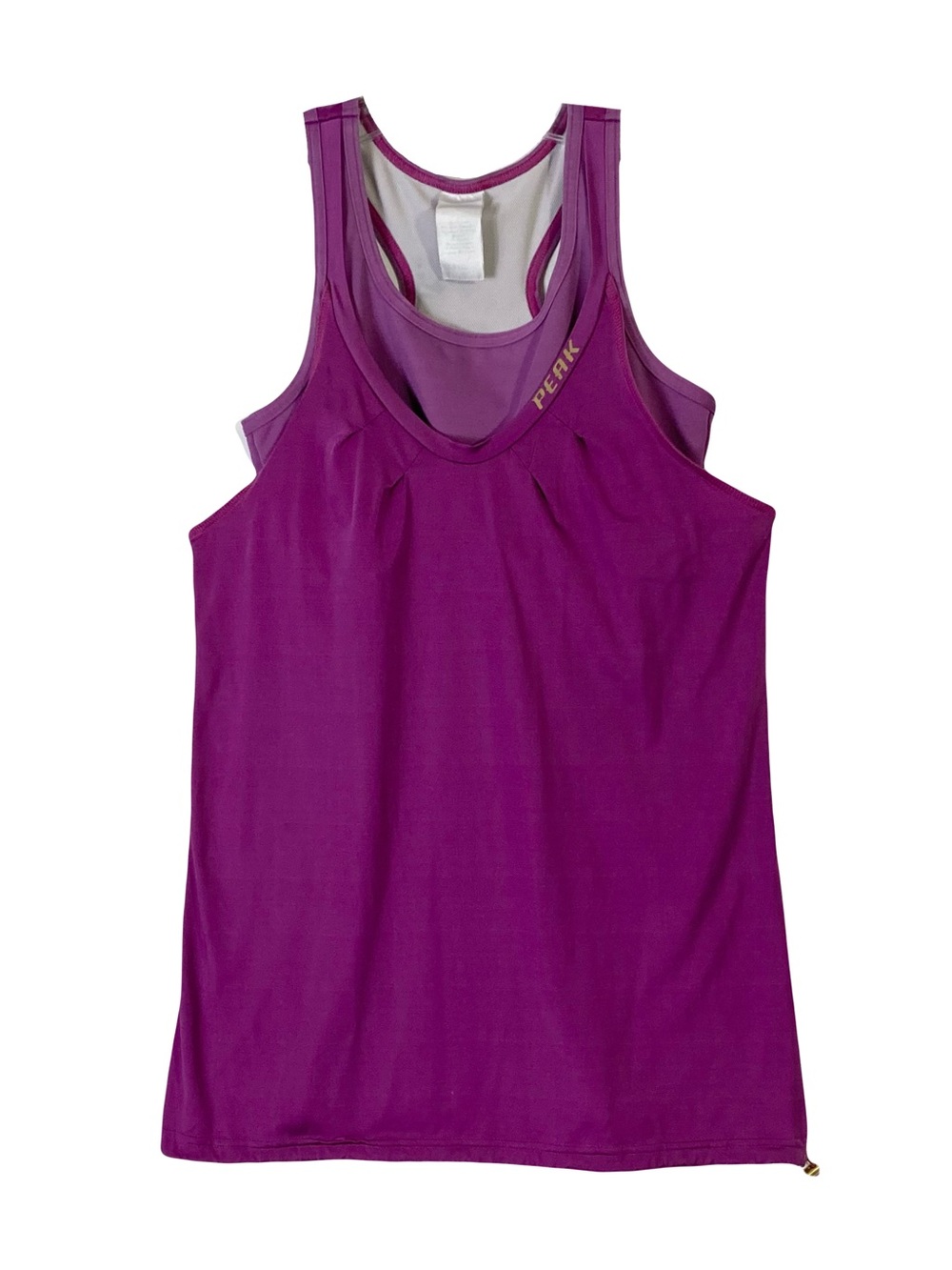 PEAK PERFORMANCE Tank Top M Purple Built-In-Bra Adjustable Stretchy Sleeeveless